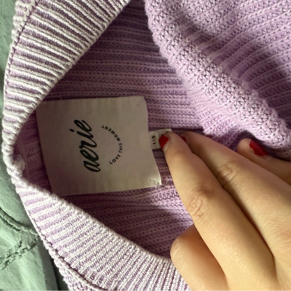 Aerie Light Purple Women's Sweater - Picture 3 of 3